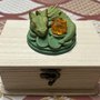 Scatola box portagioie in legno con drago portafortuna