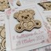 segnaposto bomboniera legno orsetta teddy bear incisione nome personalizzato handmade laser nascita battesimo primo compleanno