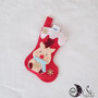 calza della befana piccola rossa con renna e fiocchi di neve personalizzabile 