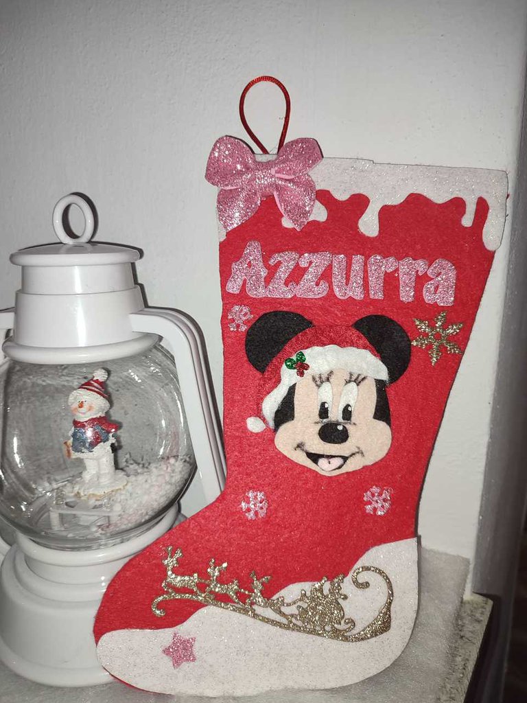 Calze Natalizie Personalizzate Grandi 45 Cm – Morbido Peluche Per Camino, Regalo Di Natale Per Bambini Con Anello Appendino