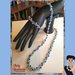 Set di collana e bracciale realizzati ad uncinetto con filato gioiello color argento