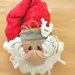 Faccine babbo natale in tessuto con decorazioni a tema natalizio in polvere di ceramica da appendere fatto a mano 