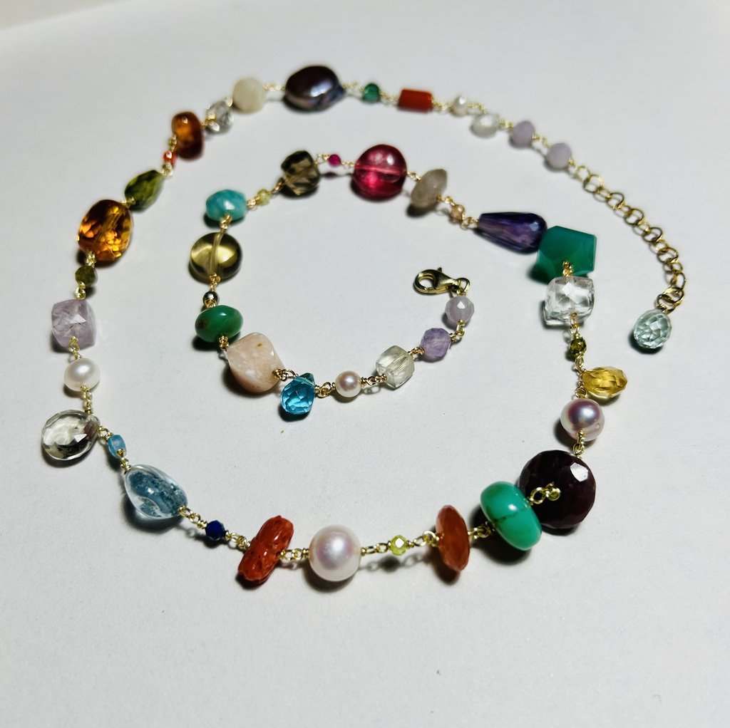 Taddart Minerals - Collana Marrone Beige Con Pietra Di Luna Naturale Con Sfere Da 4 Mm E Lunghezza 45 Cm, Realizzata A Mano - Foto 4