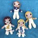 ABBA crochet mini dolls in "Cats" costumes