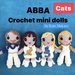 ABBA crochet mini dolls in "Cats" costumes