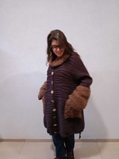 cappotto lana cotta con inserti uncinetto