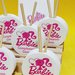 Bomboniera profumatore Barbie scatola confetti biglietto segnaposto logo compleanno festa torta bimba 