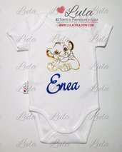Body Simba Re Leone nome dedica personalizzata idea regalo nascita battesimo baby shower