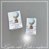 Bigliettini/Tag Confetti per Nacita/Battesimo "Orsetto in mongolfiera"