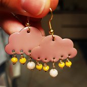 Orecchini "nuvola" con cristalli/perle pendenti