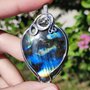 Collana con Labradorite in filo d'alluminio argento