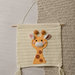 Decorazione da parete per cameretta bimbi fatta a mano all'uncinetto, Quadretto per stanzetta con giraffa