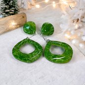 Orecchini pendenti green marble