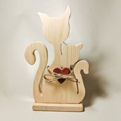 Romantici gattini in legno 