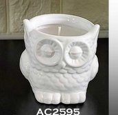 Gufetto ceramica con candela 
