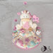 Cake topper Unicorno con pioggia di cuori e dolcetti HAPPY PARTY compleanno bimba 