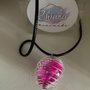 Collana donna con Ciondolo in resina Fucsia