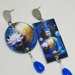 Orecchini gioielli in carta con Swarovski e pietre dure blu . Buddha spirituale 