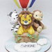 Cake topper Mongolfiera animaletti safari nascita battesimo compleanno