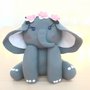 Cake topper elefante, torta animali safari, torta nascita, torta battesimo