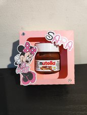 Scatolina Minnie topolina festa compleanno Nutella mini nutellina segnaposto regalo regalino fine compleanno 