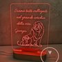 Bomboniera lampada led simba re leone con frase personalizzabile e nome battesimo comunione