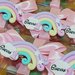 Bomboniera primo compleanno bimba arcobaleno pastello nuvola nome segnaposto magnete calamita unicorno 