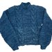 Pullover corto in pura lana merinos . Colore blu indaco