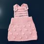 Vestito salopette neonata bambina lana da 6 a 12 mesi