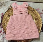 Vestito salopette neonata bambina lana da 0 a 6 mesi