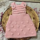 Vestito salopette neonata bambina lana da 0 a 6 mesi