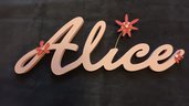 Scritta 3D  in legno personalizzata nome "Alice"