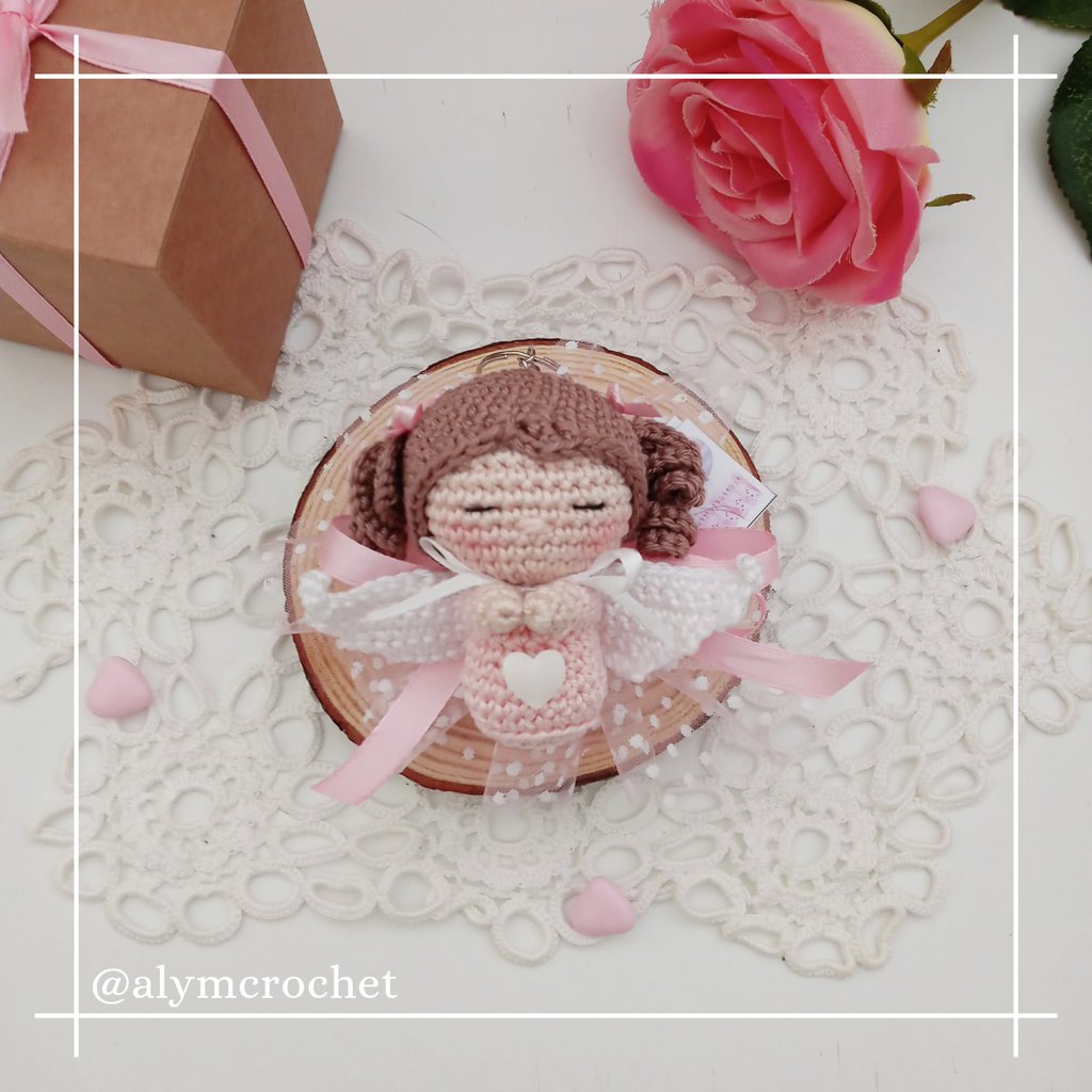 Bomboniera battesimo bimbo bimba piccolo angelo portachia