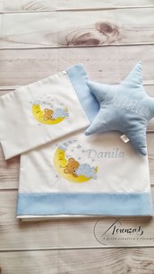 Coordinato lenzuolo per culla/lettino per neonato/bambino personalizzabile