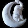 Luna con elefantino in  gesso ceramico profumato per il fai da te