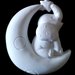 Luna con elefantino in  gesso ceramico profumato per il fai da te