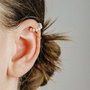 Ear cuff con perle naturali d'acqua dolce in argento sterling 925