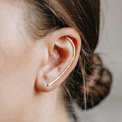 Ear Climbers 50 mm Effetto Martellato in Rose Gold Filled 12k