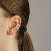 Ear Climbers 40 mm Effetto Martellato in Rose Gold Filled 12k