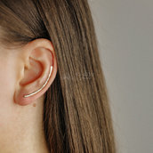 Ear Climbers 35 mm Effetto Martellato in Rose Gold Filled 12k