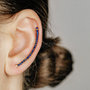 Ear Climbers con Perline di Lapislazzuli in Argento 925