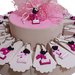 Bomboniera fetta torta primo compleanno bimba Minnie numero uno nome personalizzabile segnaposto 