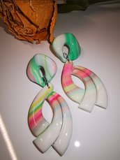 Orecchini in argilla polimerica/ orecchini pendenti handmade/ regalo per lei