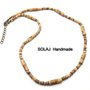 Collana da Uomo in Cocco naturale e perle tubolari di Bambù - MWN37