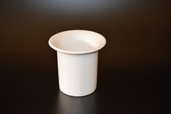 Bicchiere cilindrico svasato in ceramica bianco