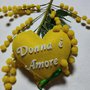 Cuore in pannolenci giallo