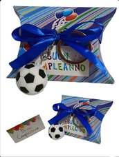 Bomboniera compleanno pallone da calcio bimbo scatola festa palloncino torta 