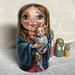 Bambola matrioska di legno dipinta "Maria col bambin Gesù"