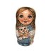 Bambola matrioska  di legno dipinta a mano "Bambina con Gatti" 