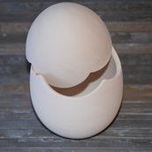 Uovo di pasqua a scatola in terracotta bianca cm 20
